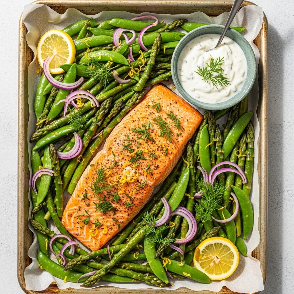 Spring Sheet Pan Salmon